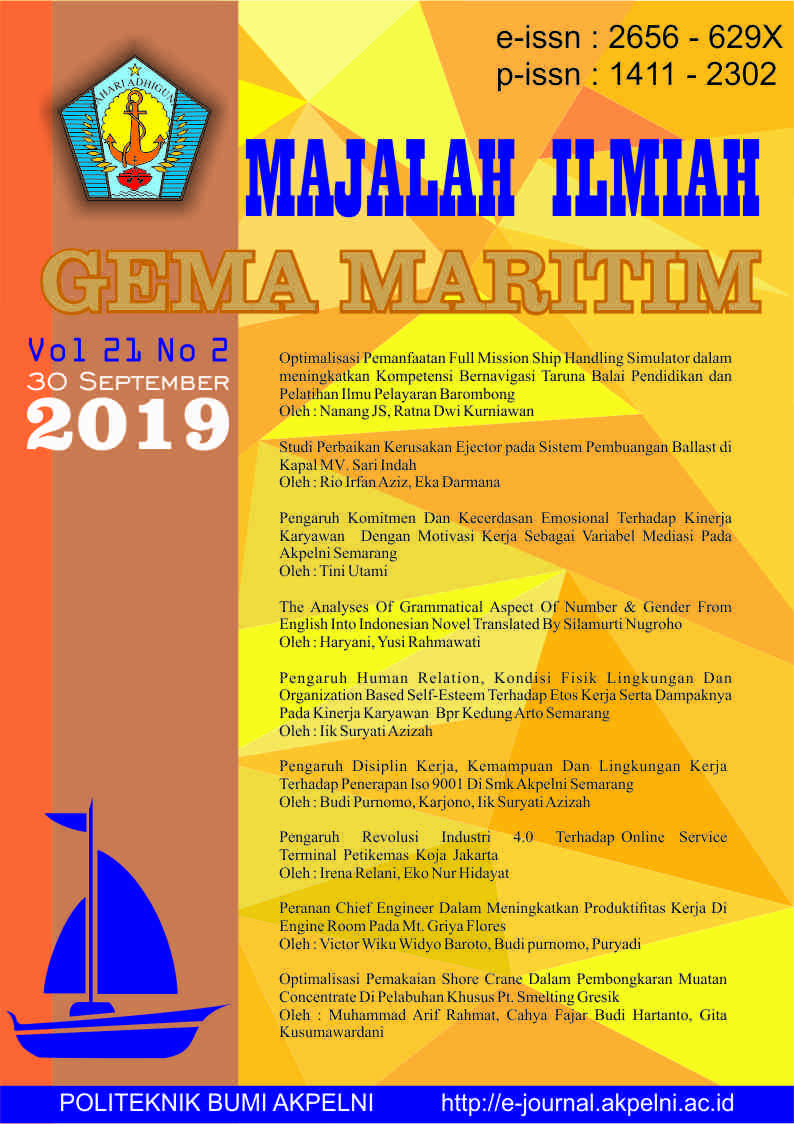 Gema Maritim Vol 21 No 2 tahun 2019